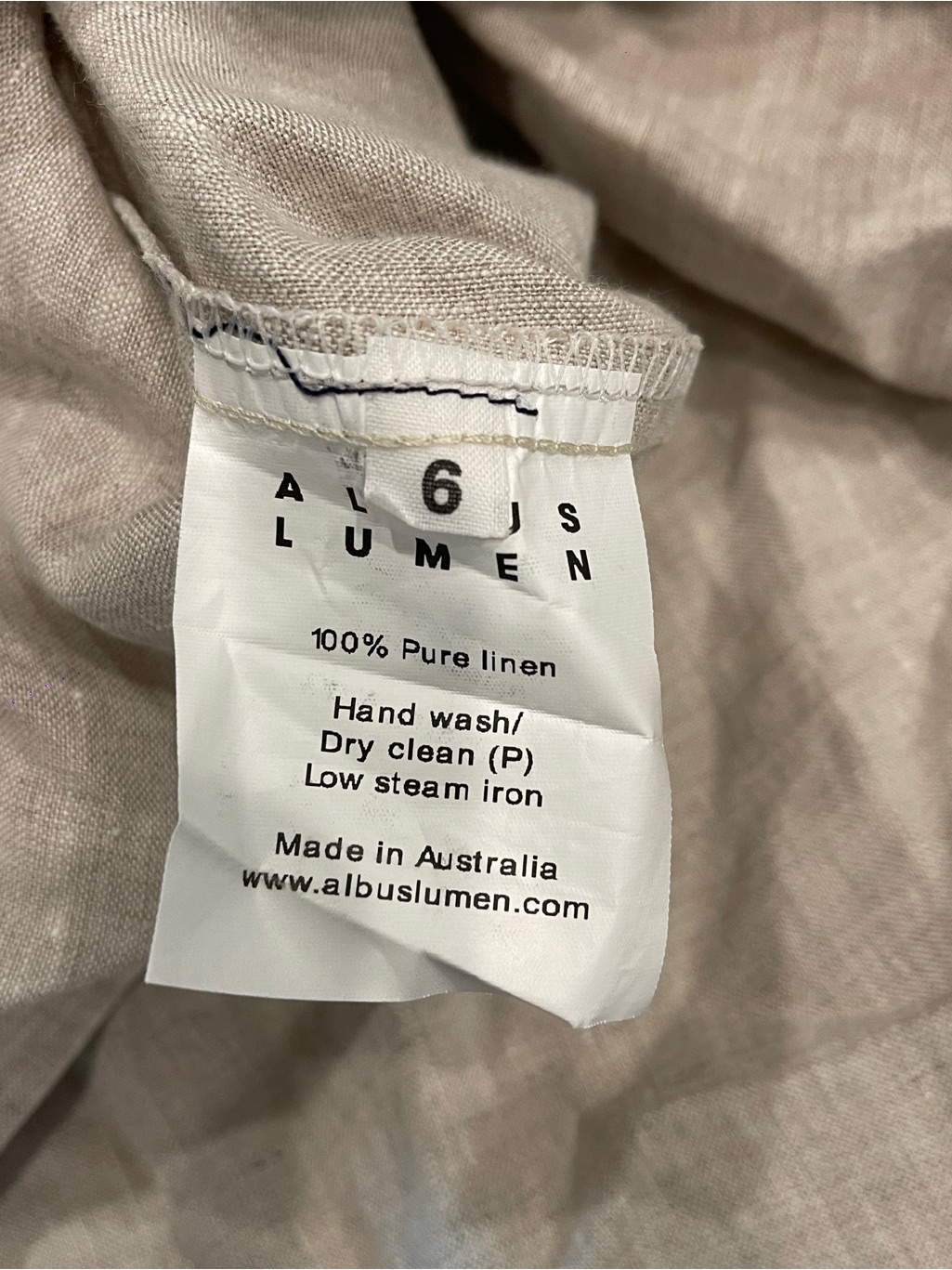 Albus Lumen Beige Linen Hoodie Dress Size:6 — image 7 of 8